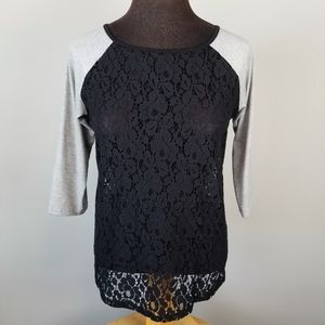 Staci Woo long sleeved black lace top